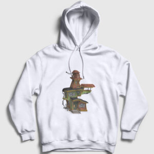 Hayaletli Ev Kapşonlu Sweatshirt beyaz