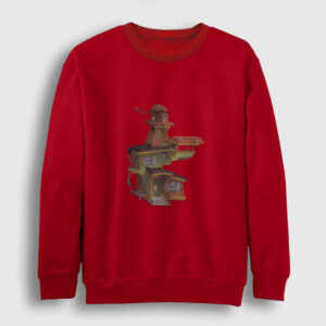 Hayaletli Ev Sweatshirt kırmızı