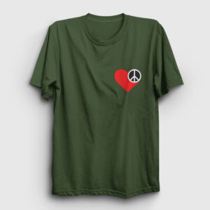 Heart and Peace Tişört haki