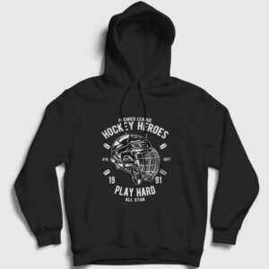 Hockey Heroes Buz Hokeyi Kapşonlu Sweatshirt siyah