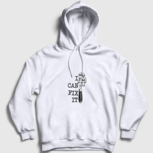 I Can Fix It Kapşonlu Sweatshirt beyaz