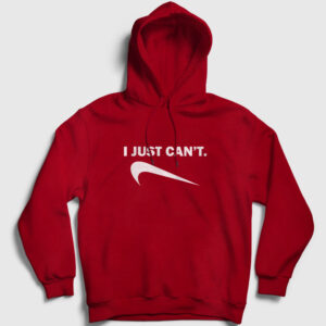 I Just Can't Kapşonlu Sweatshirt kırmızı