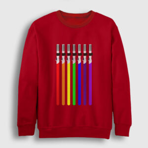 Işın Kılıcı Gökkuşağı Sweatshirt kırmızı