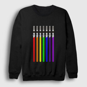 Işın Kılıcı Gökkuşağı Sweatshirt siyah