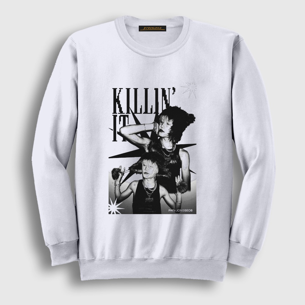 Jongseob Killin It K-Pop P1harmony Sweatshirt Beyaz
