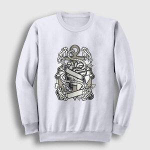 Kalp ve Çapa Sweatshirt beyaz