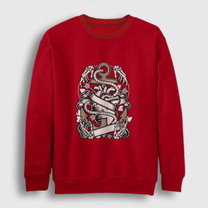 Kalp ve Çapa Sweatshirt kırmızı