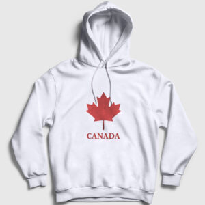Kanada Kapşonlu Sweatshirt beyaz