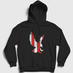 Kartal Kapşonlu Sweatshirt siyah