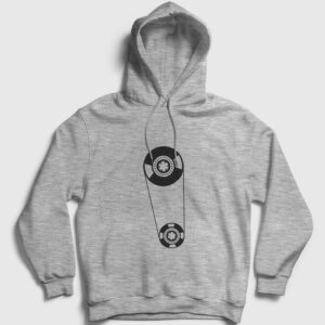 Kaset Kapşonlu Sweatshirt gri kırçıllı