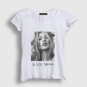 Kate Moss Model Kadın Tişört Beyaz