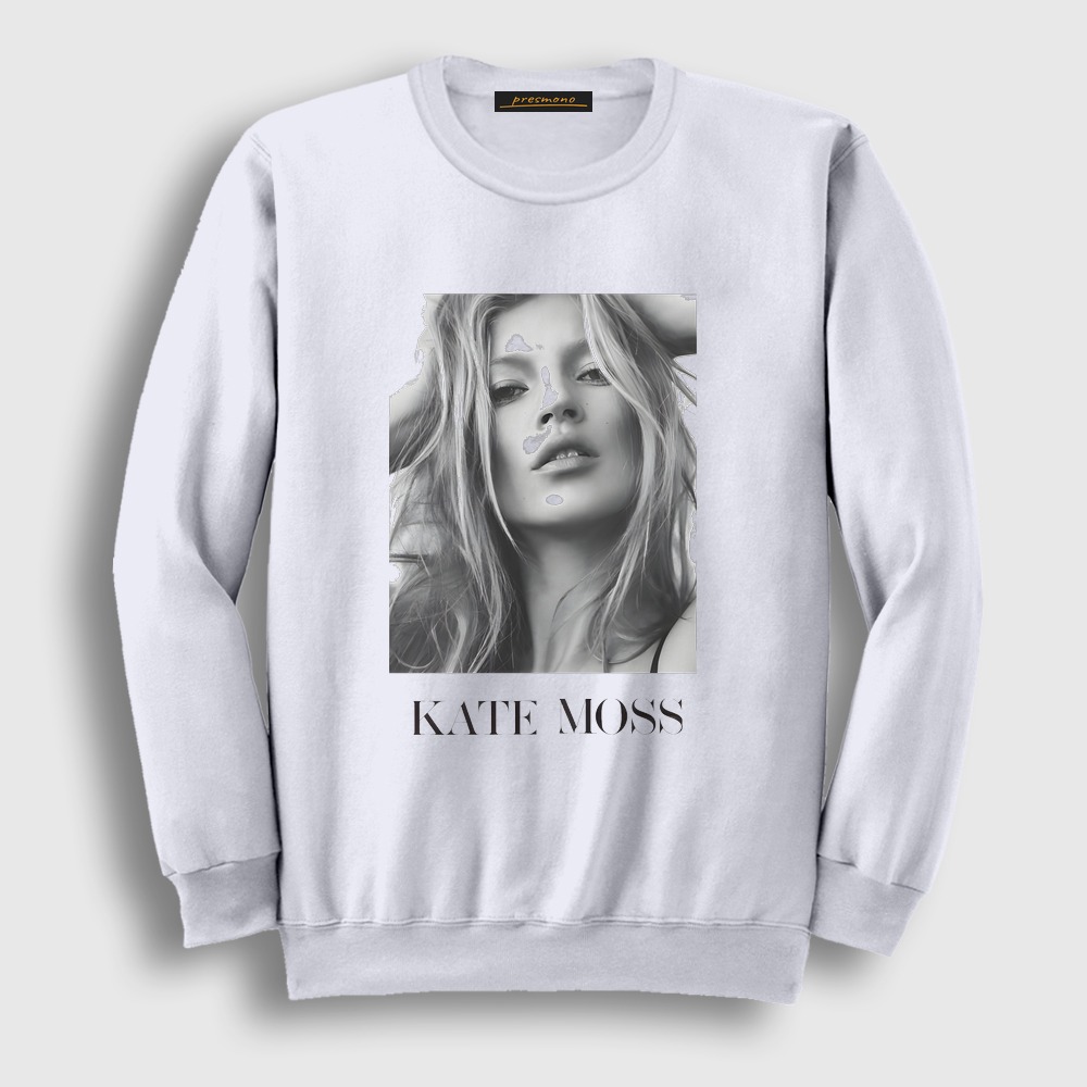 Kate Moss Model Sweatshirt Beyaz