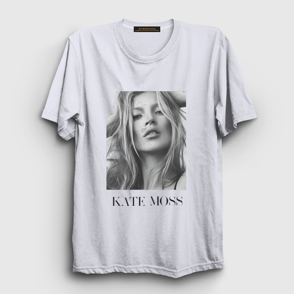 Kate Moss Model Tişört Beyaz