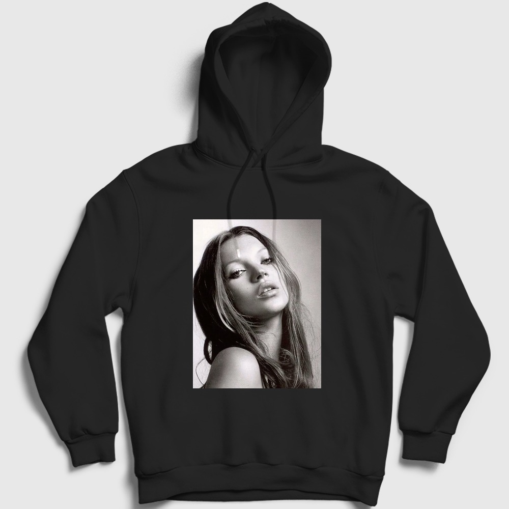 Kate V2 Moss Model Kapşonlu Sweatshirt Siyah