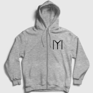 Kayı Boyu Fermuarlı Kapşonlu Sweatshirt gri kırçıllı
