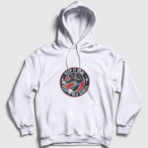 Keep It Old School Kapşonlu Sweatshirt beyaz