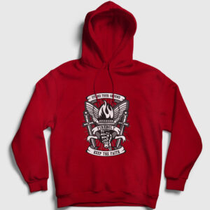 Keep The Faith Kapşonlu Sweatshirt kırmızı