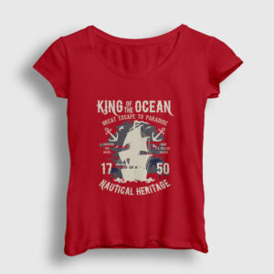 King Of The Ocean Kadın Tişört kırmızı