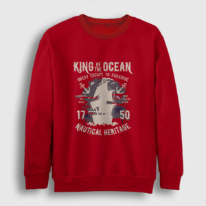 King Of The Ocean Sweatshirt kırmızı