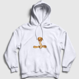 Kobra Kapşonlu Sweatshirt beyaz