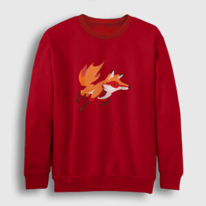 Koşan Tilki Sweatshirt kırmızı