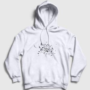 Leke Kapşonlu Sweatshirt beyaz
