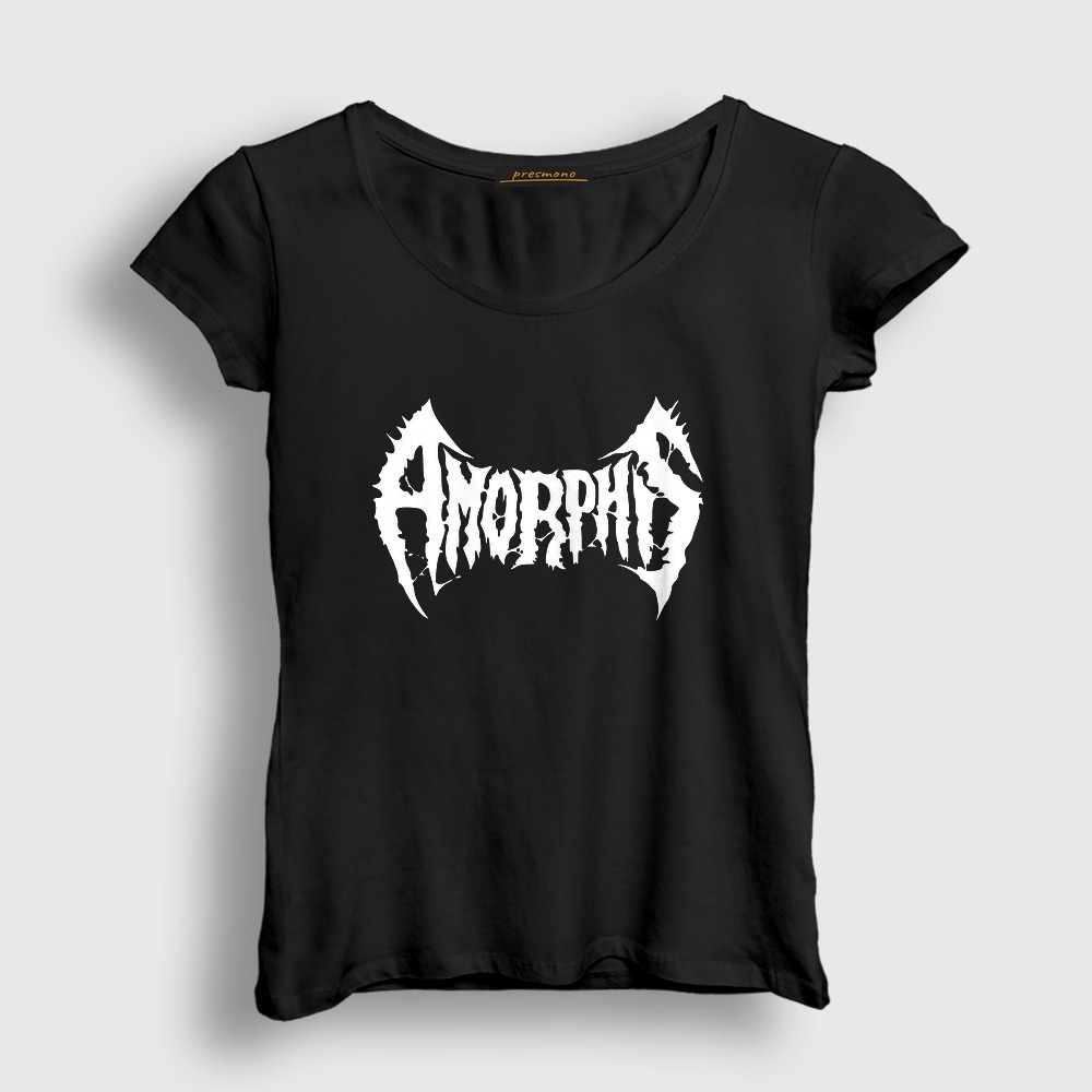 Logo Amorphis Metal Kadın Tişört Siyah