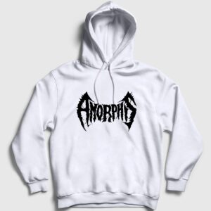 Logo Amorphis Metal Kapşonlu Sweatshirt Beyaz