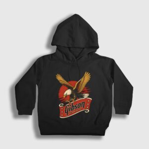 Logo Gibson American Made World Played Çocuk Kapşonlu Sweatshirt Siyah