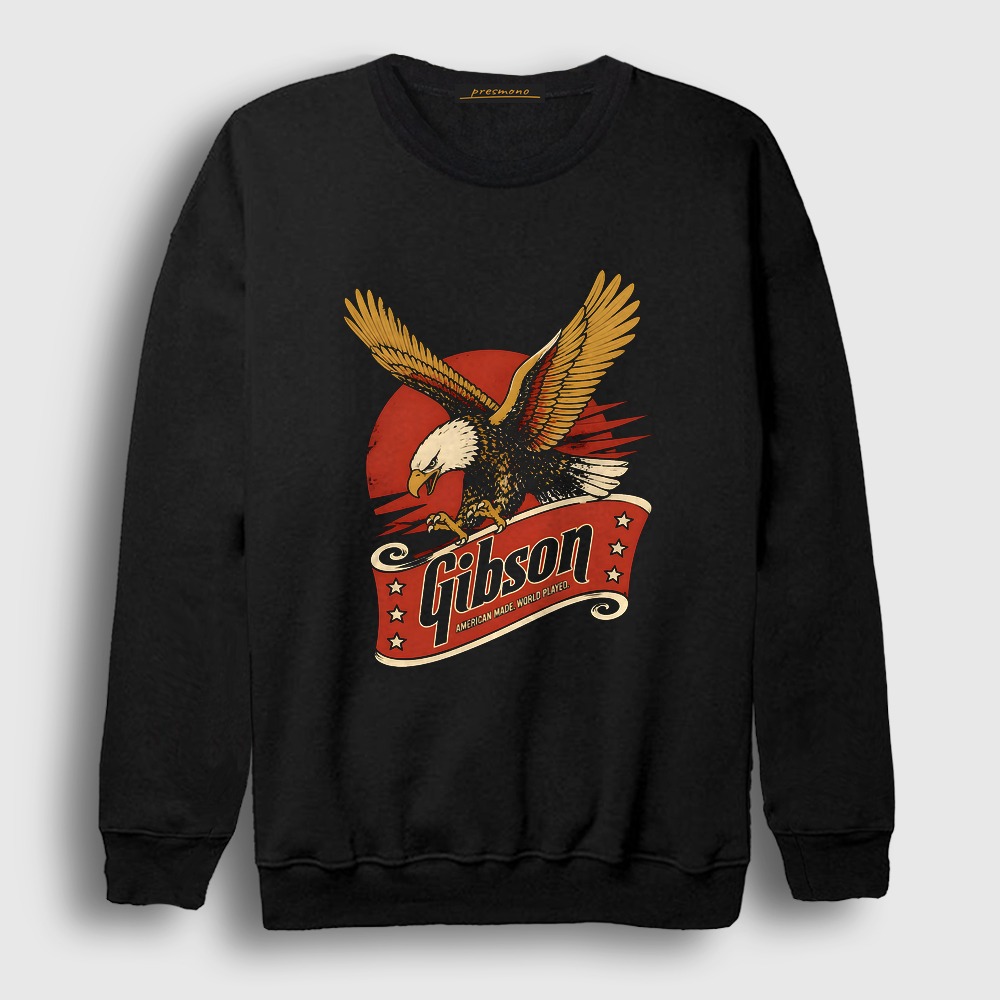 Logo Gibson American Made World Played Sweatshirt Siyah