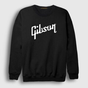 Logo Gibson Gitar Gitarist Sweatshirt Siyah