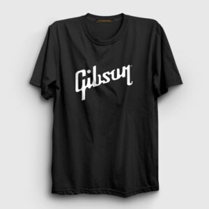 Logo Gibson Gitar Gitarist Tişört Siyah