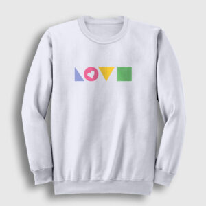 Love Geometri Sweatshirt beyaz