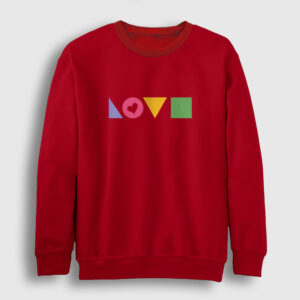 Love Geometri Sweatshirt kırmızı