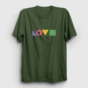 Love Geometri Tişört haki