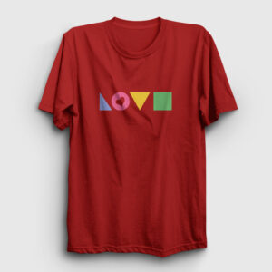 Love Geometri Tişört kırmızı