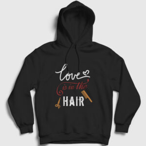 Love is in the Hair Kapşonlu Sweatshirt siyah