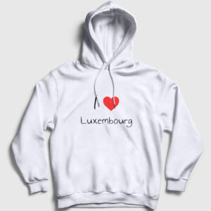 Lüksemburg Kapşonlu Sweatshirt beyaz