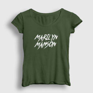 Marilyn Manson Kadın Tişört haki