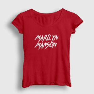 Marilyn Manson Kadın Tişört kırmızı