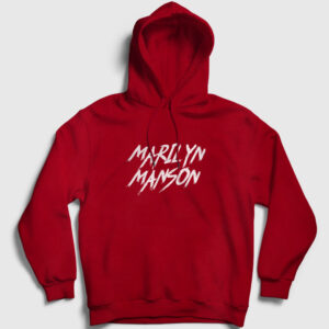 Marilyn Manson Kapşonlu Sweatshirt kırmızı