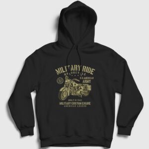 Military Ride Kapşonlu Sweatshirt siyah