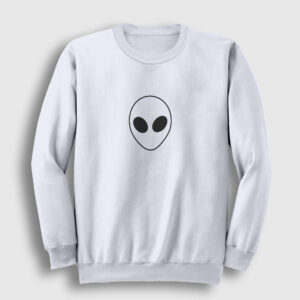 Minimal Alien Sweatshirt beyaz