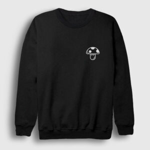 Minimal Mantar Sweatshirt siyah