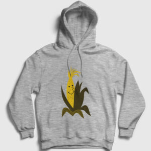 Mısır Koçanı Kapşonlu Sweatshirt gri kırçıllı