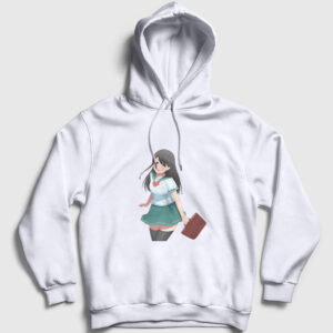 Moe Anime Kapşonlu Sweatshirt beyaz