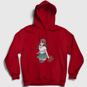 Moe Anime Kapşonlu Sweatshirt kırmızı