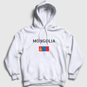 Moğolistan Kapşonlu Sweatshirt beyaz
