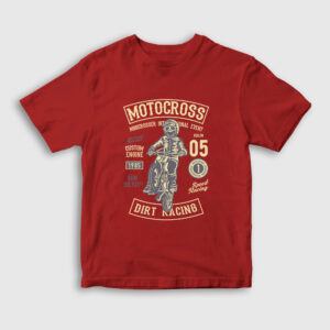 Motocross Dirt Racing Çocuk Tişört kırmızı