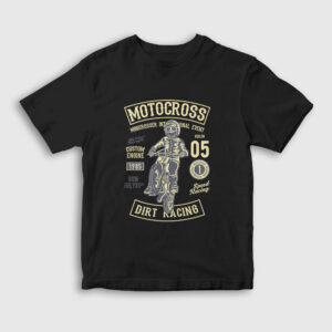 Motocross Dirt Racing Çocuk Tişört siyah